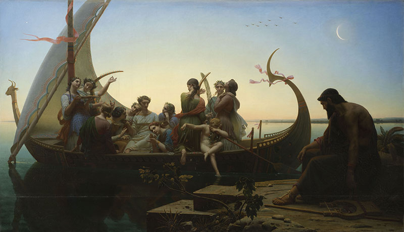 Charles Gleyre. Le romantique repenti : Les Illusions perdues dit aussi Le Soir.  1843, huile sur toile, 157 x 238 cm.  Musée du Louvre, Paris.